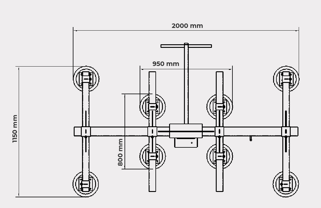 Vakuumgreifer für Bleche und Arbeitsplatten  BEFARD XS 720 